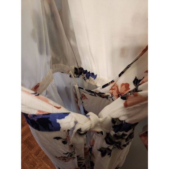 Daytrip Size S Chambray Cabernet Floral Hi- Low Wrap Dress - Picture 6 of 7